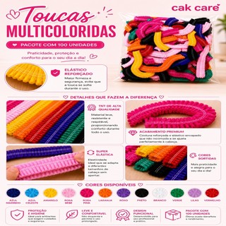 KIT DE TOUCAS DESCARTÁVEIS multicoloridas Em TNT Proteção Para Cabelo Salão, Estética & Cozinha