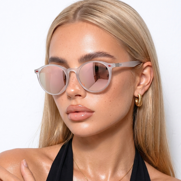 Imagem Óculos de Sol Bali Rose Espelhado Redondo Premium Steampunk Clássico Oldstyle uv400 Feminino