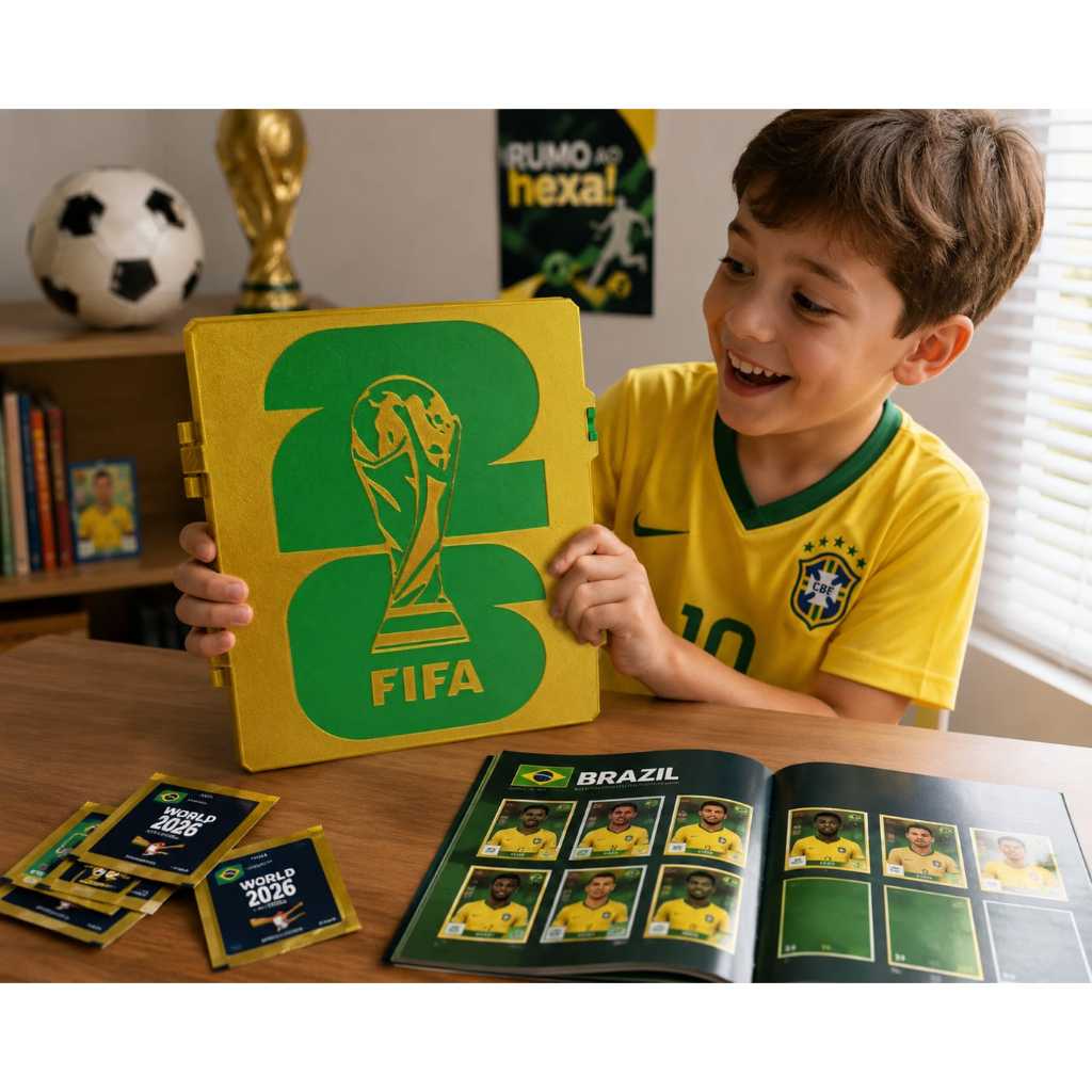 PORTA ALBÚM DE FIGURINHAS COPA DO MUNDO CAPA PREMIUM