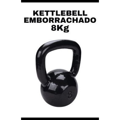 Kettlebell Emborrachado 8Kg – Peso para Academia Treino em Casa e Musculação Cross Fit Funcional