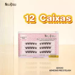 New Show 12Caixas Cílios Tufos Sem Nó ADHESIVE FREE Extensão de Cilios Alongamento/PACOTE MÚLTIPLO