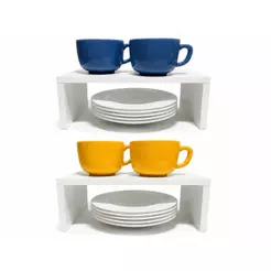 KIT 2 ORGANIZADOR PARA ARMÁRIO DE COZINHA EM MDF BRANCO TX– MONTADO