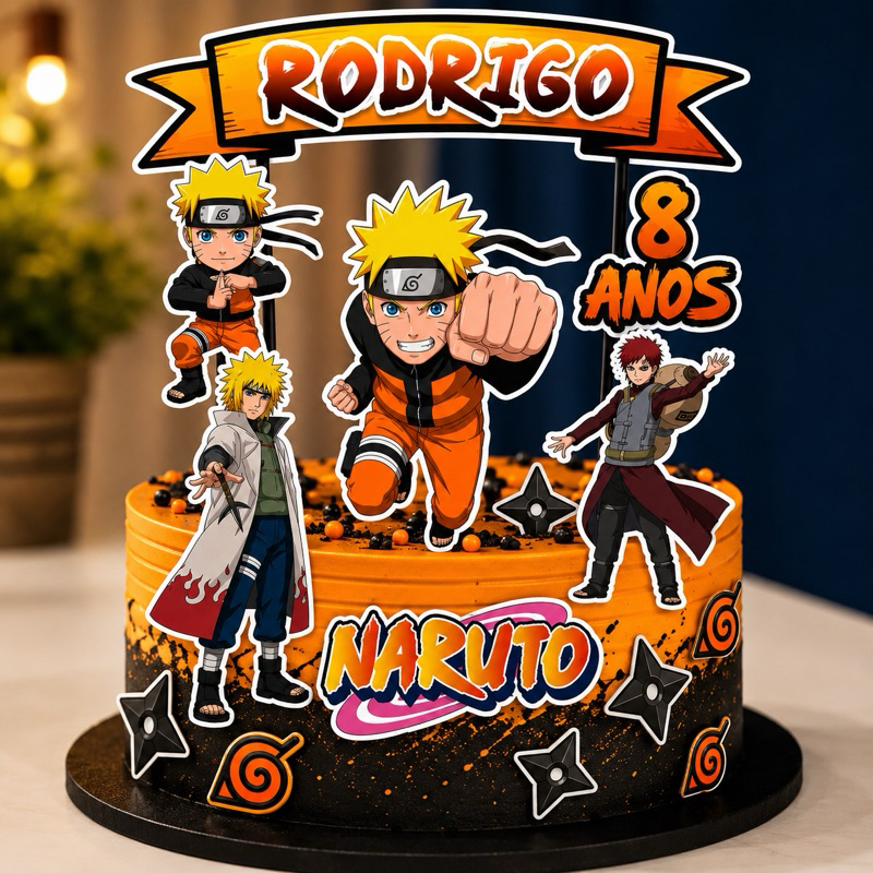 ENVIO IMEDIATO/ Topo/topper de bolo Naruto.