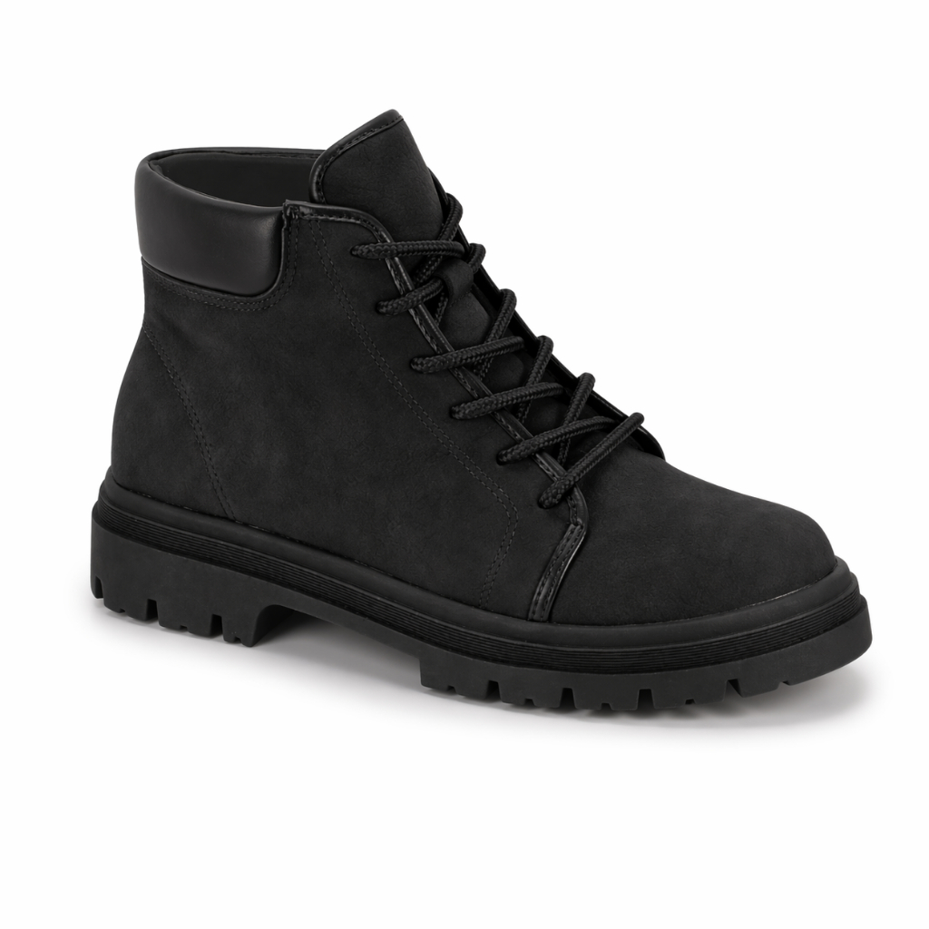 Bota Feminina Moleca Coturno Tratorada Estilosa Cano Baixo Tendência Inverno Confortável Original