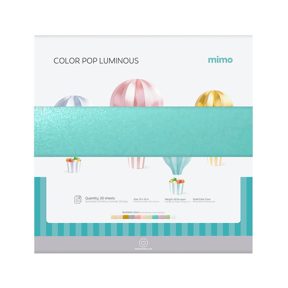 Papel Color Pop Luminous Jade Mimo - 30,5 x 30,5 cm - 250 gr - 20 unds