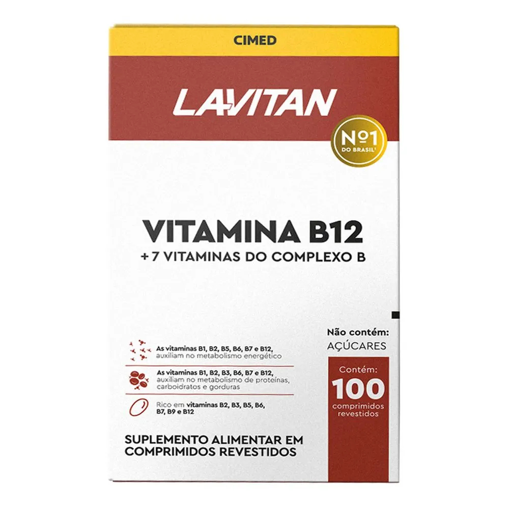 Lavitan Vitamina B12 + 7 Vitaminas do Complexo B com 100 Comprimidos