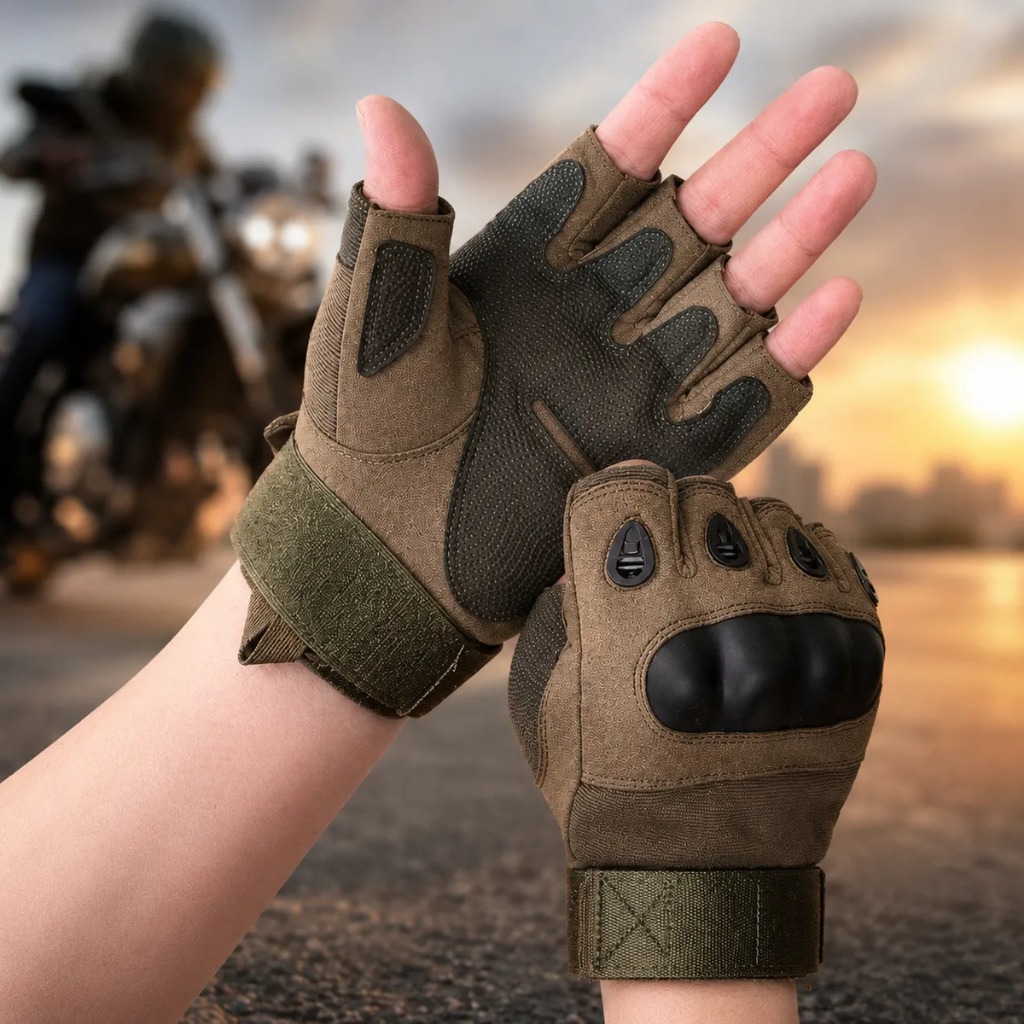 Luva Motociclista Meio Dedo Moto Motoqueiro Motoboy Proteção entregador, bike