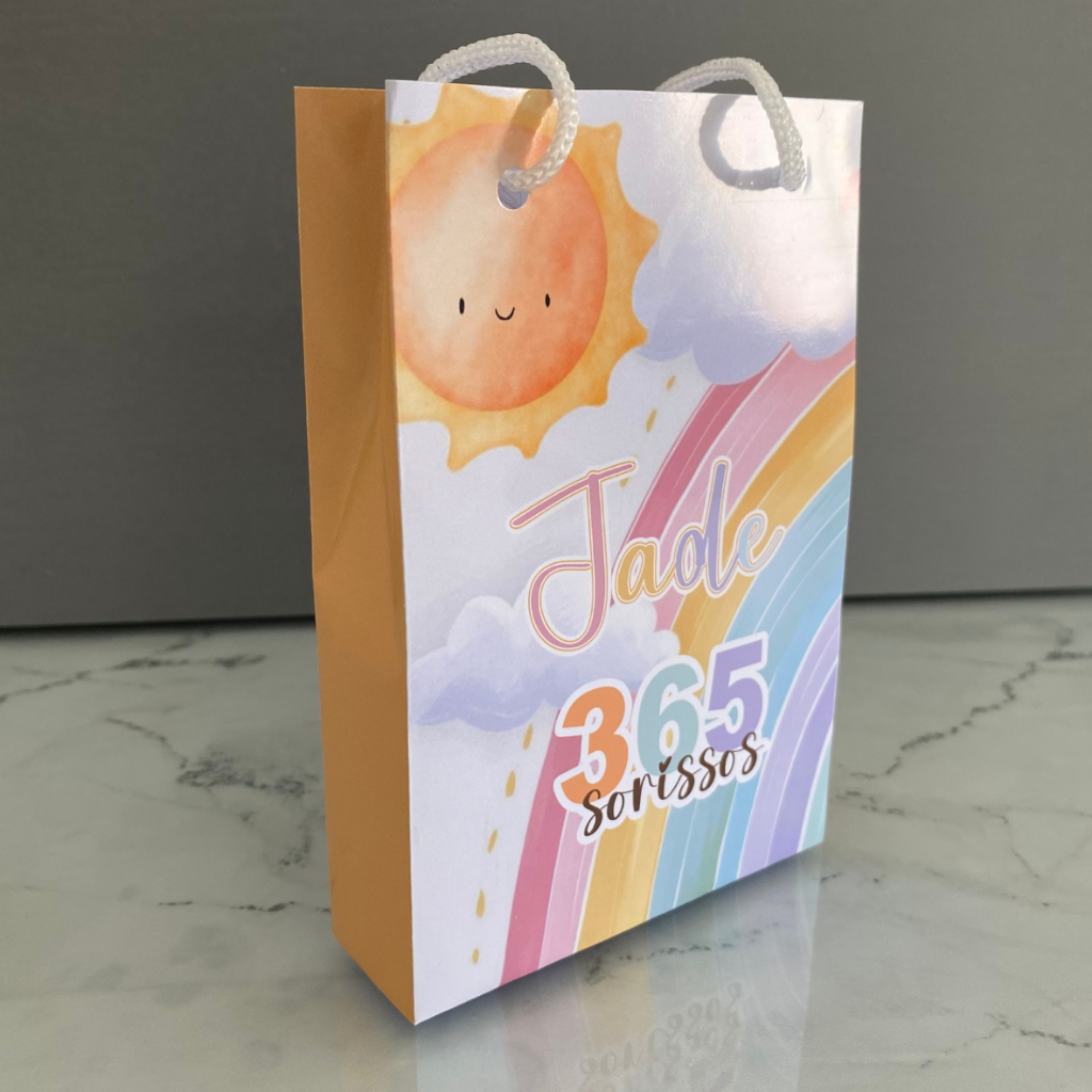 Kit Sacolinha 10|15|20 Personalizada 365 dias Festa 10x15cm | Lembrancinha, Embalagem, Kit Presente com Alça