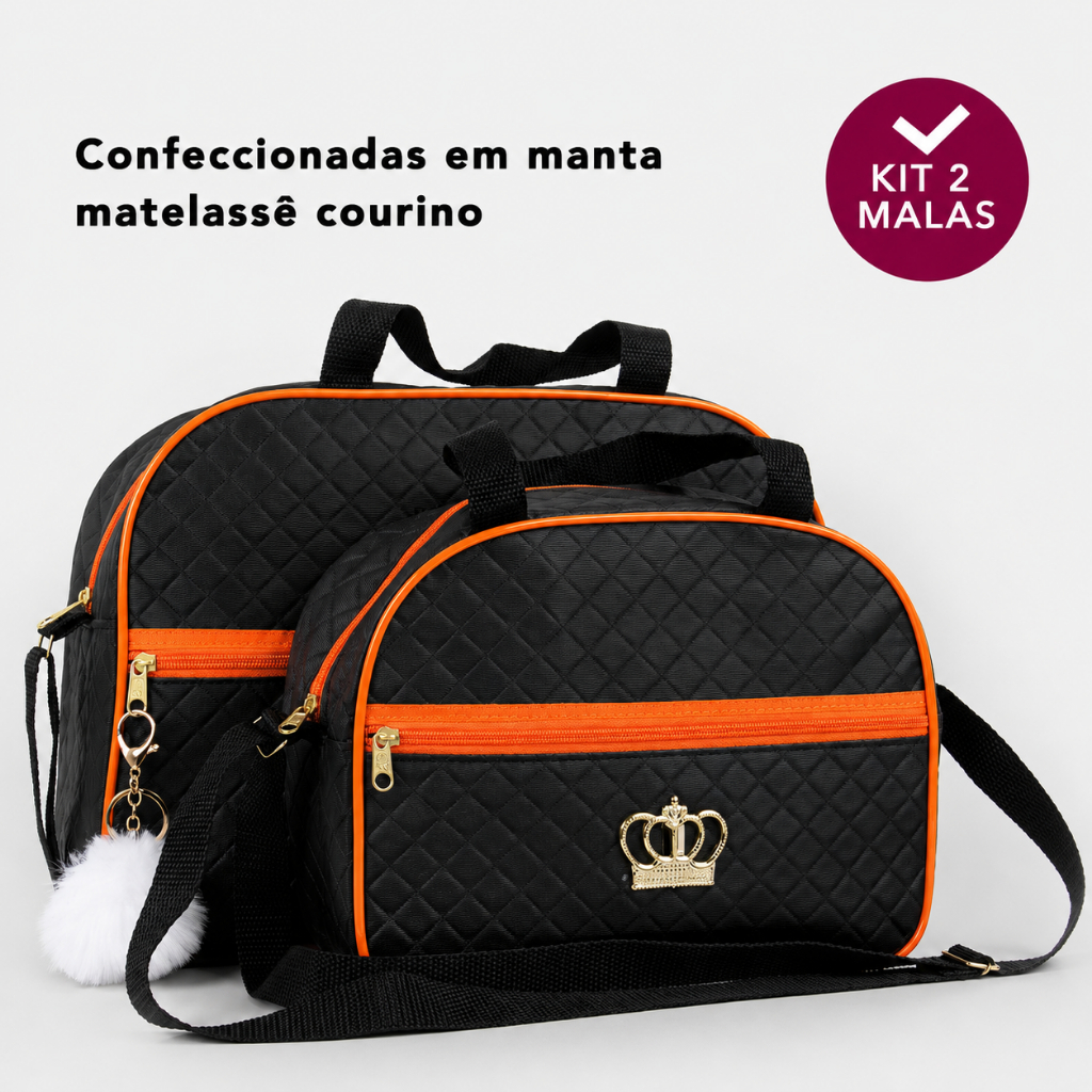Kit Bolsa Maternidade Grande Menina ou Menino Acompanha 2 peças C/ POMPOM
