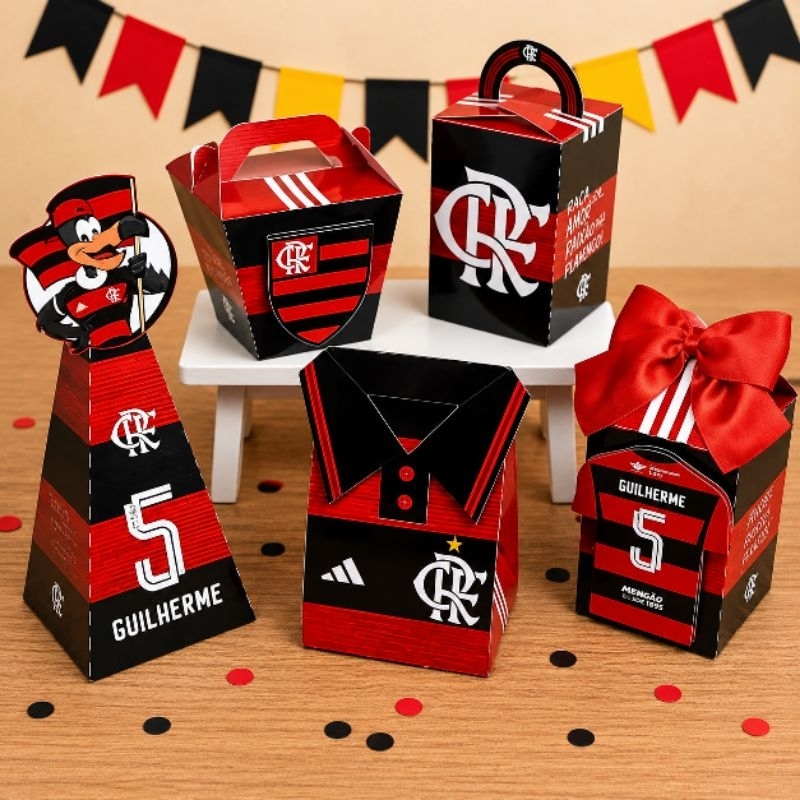 Kit Festa Flamengo - Lembrancinha Aniversário Infantil Personalizada
