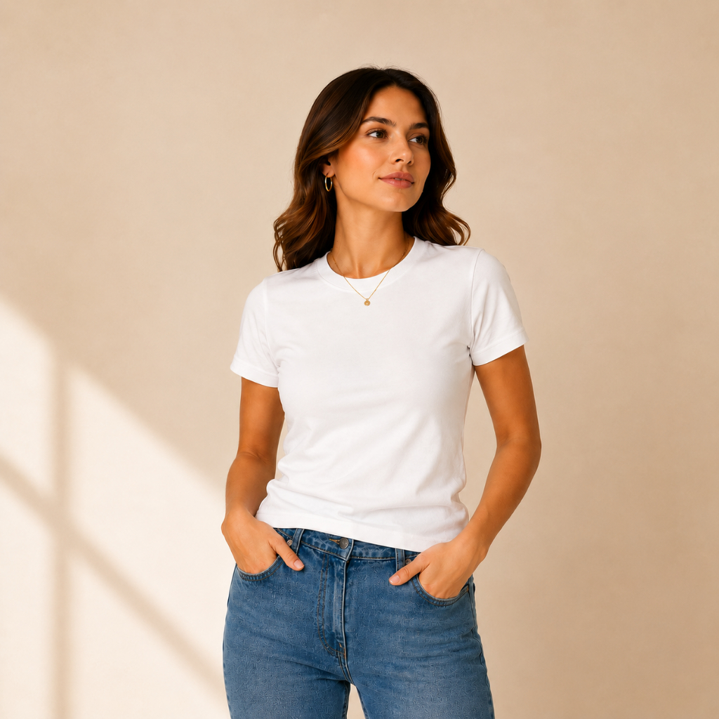 T-shirt Lisa Peruana 40.1 Cotton Elastano Feminina Baby Look Tee Camisa Blusinha
