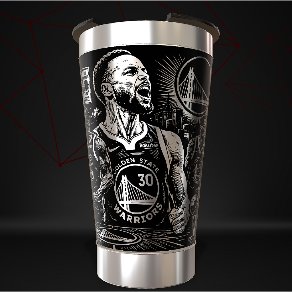 COPO GOLDEN STATE WARRIORS 360 TERMICO 473ML PERSONALIZADO COM TAMPA E ABRIDOR