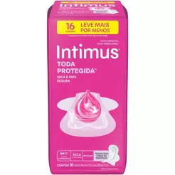 Absorvente Intimus Tripla Proteção Fluxo Médio Seca Com Abas Leve 16 Pague 14