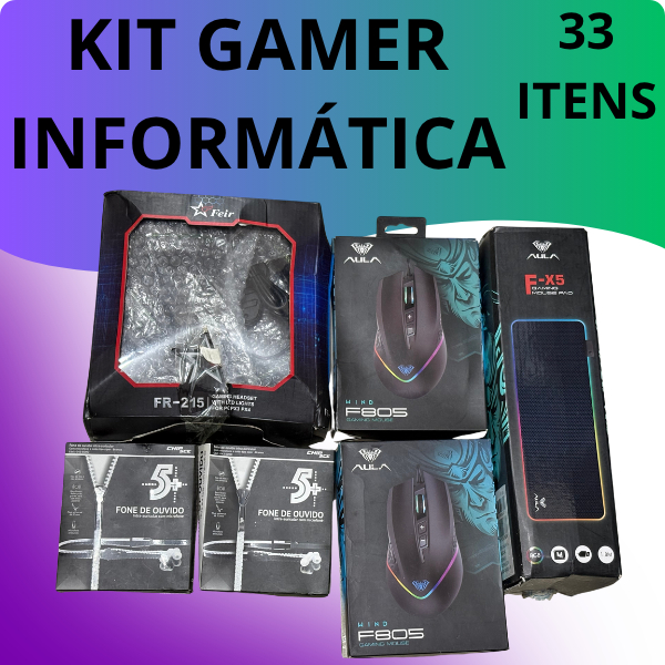 🎮 Kit Gamer e Informática com 33 Itens | Mouse, Cabos e Acessórios