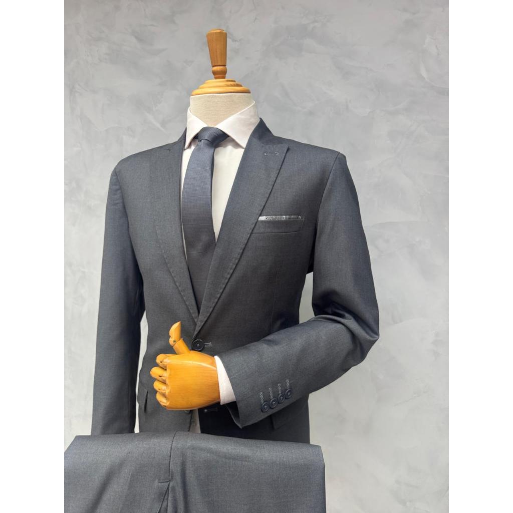 Terno Slim, Costume Cinza (Paletó + Calça)
