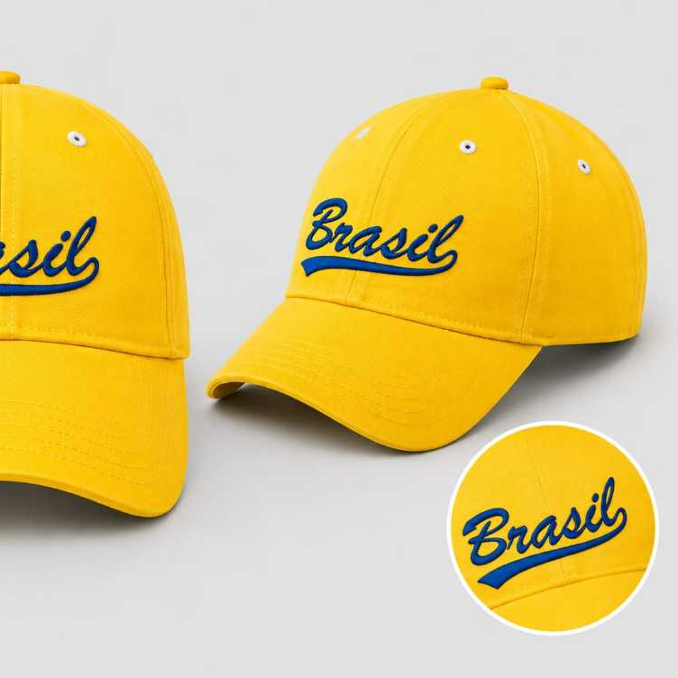 Boné do Brasil Aba Curva Bordado Copa do Mundo Seleção Brasileira Regulagem