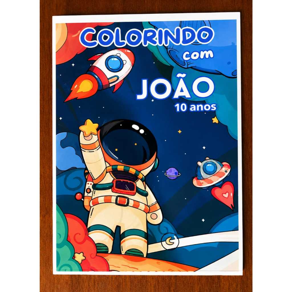 Revistinha livrinho de colorir personalizado - astronauta - lembrancinha para aniversário