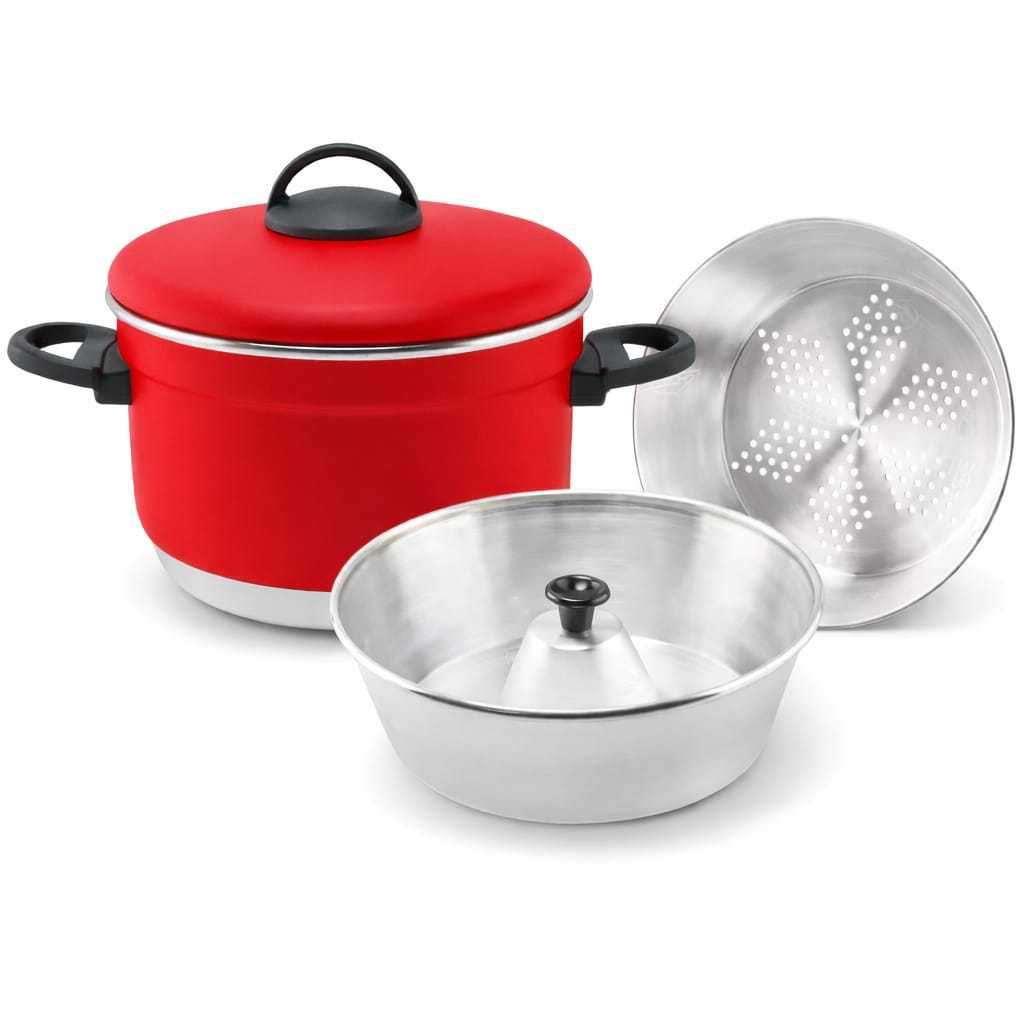 Panela Meia Pressão 3 em 1 Faz Pudim Em 15 minutos Com Forma De Bolo Cozinha Legumes No Vapor