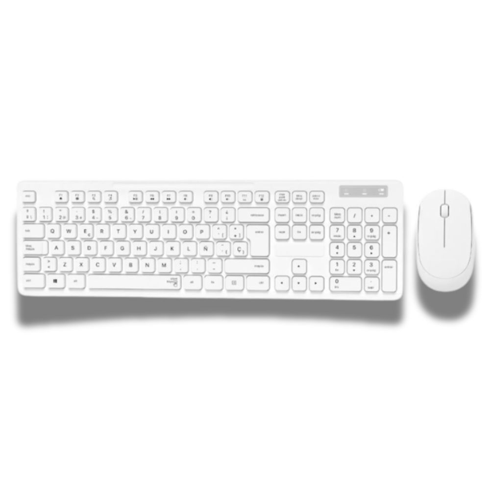 KIT TECLADO E MOUSE SEM FIO BRANCO COMPUTADOR NOTEBOOK BRAZILPC BPC-5269/3W289