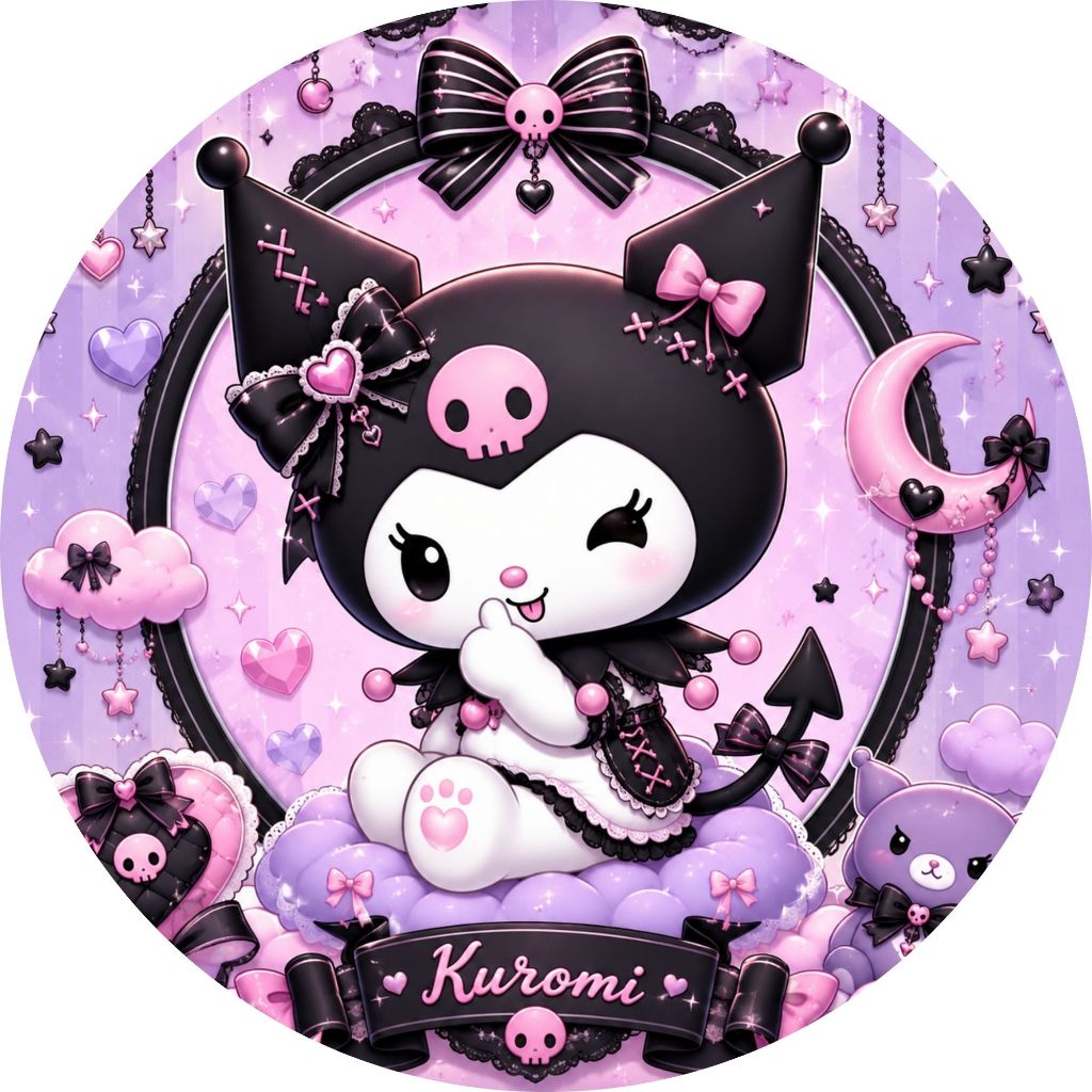 Mini Painel 50x50cm - Tema Kuromi (mod1)