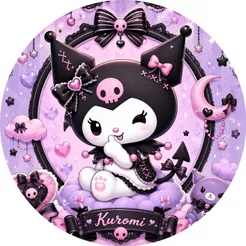 Mini Painel 50x50cm - Tema Kuromi (mod1)