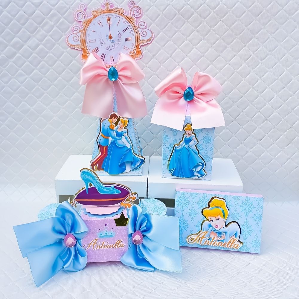 Kit caixas CINDERELA personalizado lembrancinha de festa infantil aniversário