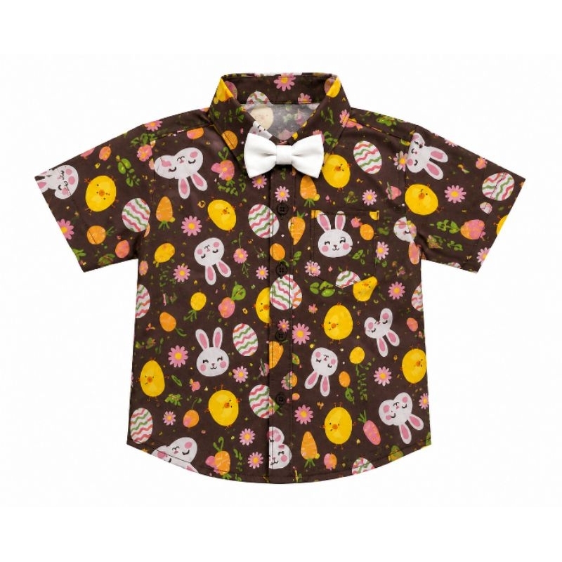 Camisa social coelho pascoa tam 3 a 6 meses,1.2 anos,2.3 anos,3 4 anos