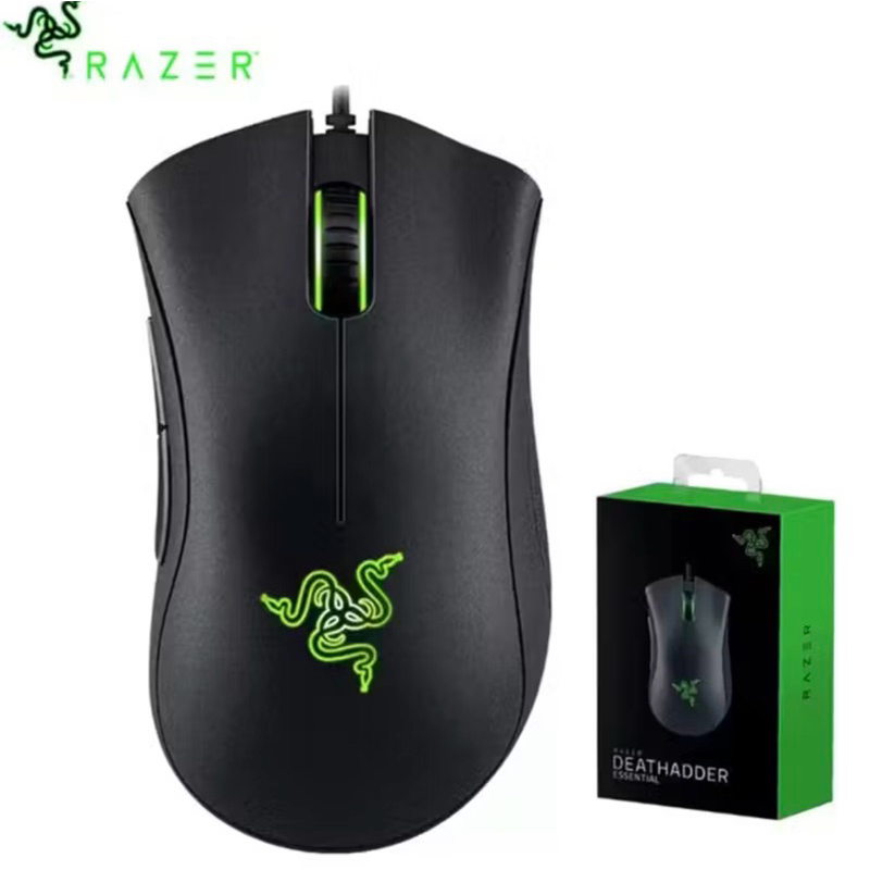 Mouse Gamer Razer DeathAdder Essential com Fio – 6400 DPI, 5 Botões, Ideal para PC e Laptops