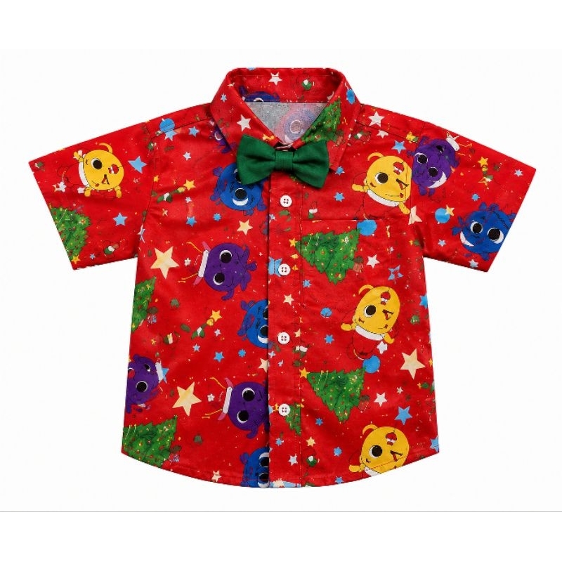 Camisa social natal bolofofos tam 1.2 anos 2.3 anos e 3.4 anos