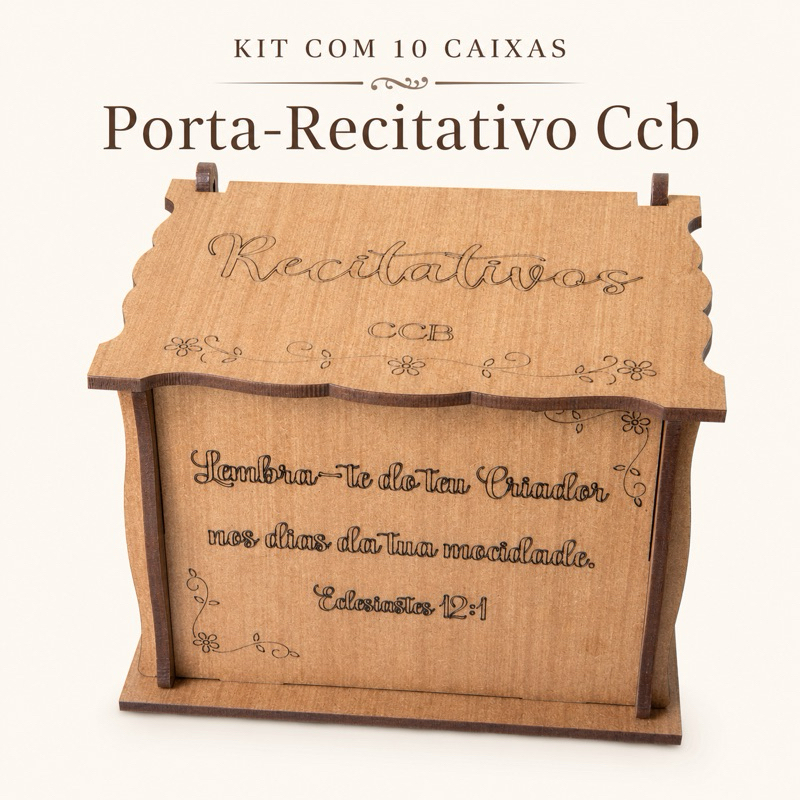 Kit 10 Caixas CCB Porta Recitativo MDF Pintado | Presente / lembrancinha para a Mocidade
