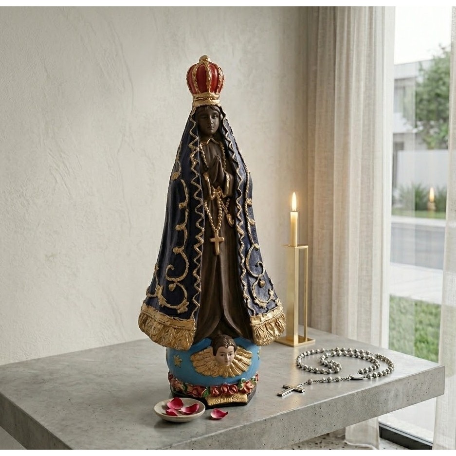 Estátua Nossa Senhora Aparecida 40 cm decoração religiosa