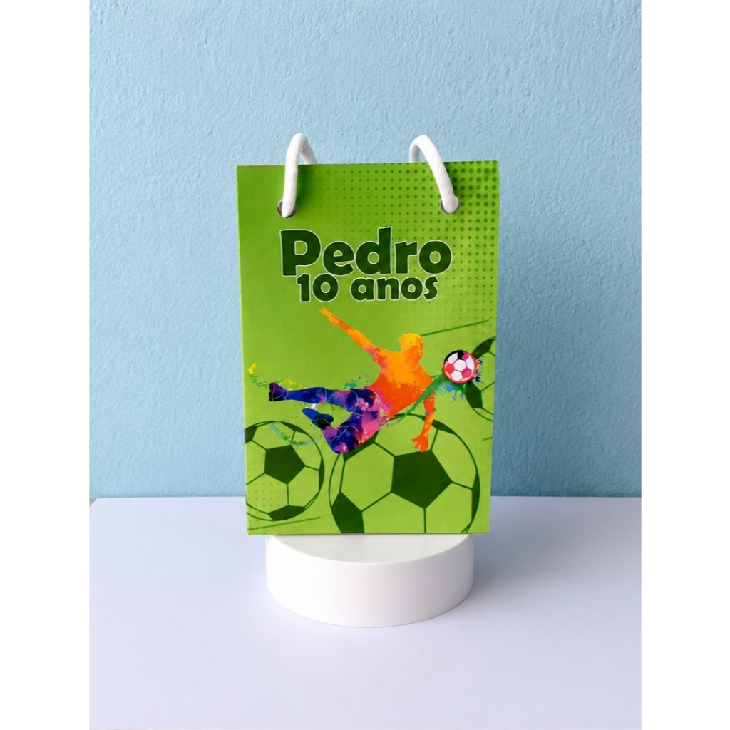 Sacolinha Futebol - Sacolinha PEQUENA Futebol - Lembrancinha Festa Jogador bolsinha personalizada