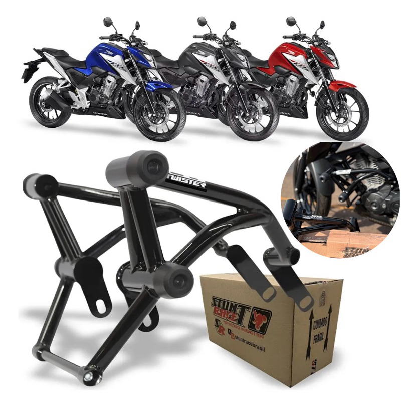 Protetor Stunt Race Motor Carenagem Carter Honda CB 300 F 2027 2026 2025 2024 2023 Original Stunt Race com Barra Reforço