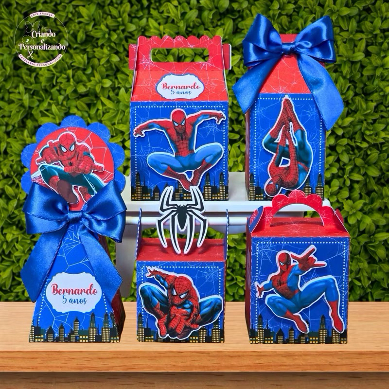 KIT FESTA 50 PEÇAS- Kit Caixinhas Personalizadas HOMEM ARANHA | Personalizado|Lembrancinhas/Caixinha| Luxo