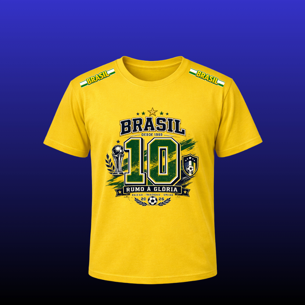 Camiseta Camisa do Brasil Masculina Feminina Blusa 100% Algodão Streetwear Copa Bandeira Futebol Oferta.