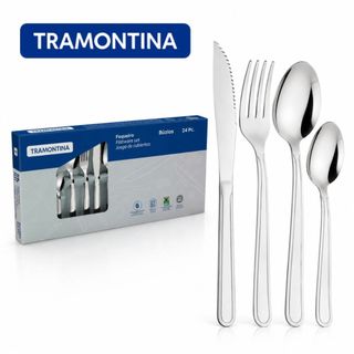 Kit Conjunto Jogo De Faqueiro Búzios 24 Peças Aço Inox Tramontina