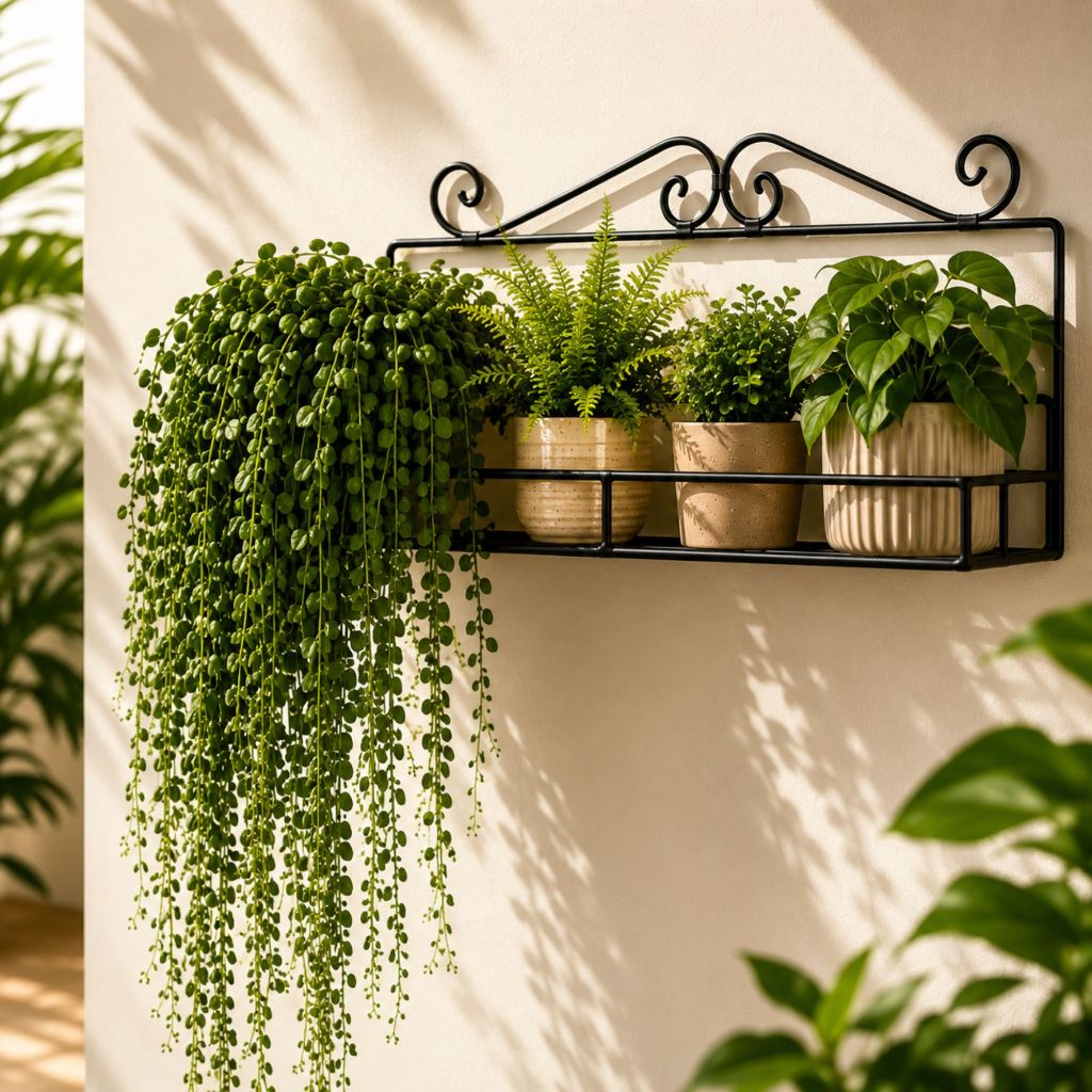 Floreira De Parede Ferro 60cm Suporte Para Plantas Jardim Vertical Decorativo Vaso Flores Sala Cozinha Varanda