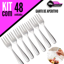 Kit Com 48/40/36/30 Garfinhos De Aperitivo Inox Para Mesa Posta Petiscos e Eventos
