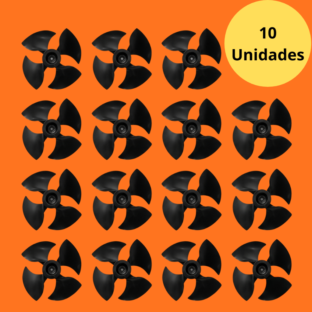 Helice Climatizador Unversal 45 70 100 Litros 10 Unidades Elice Elise Reposição 4 Pás Resfriamento