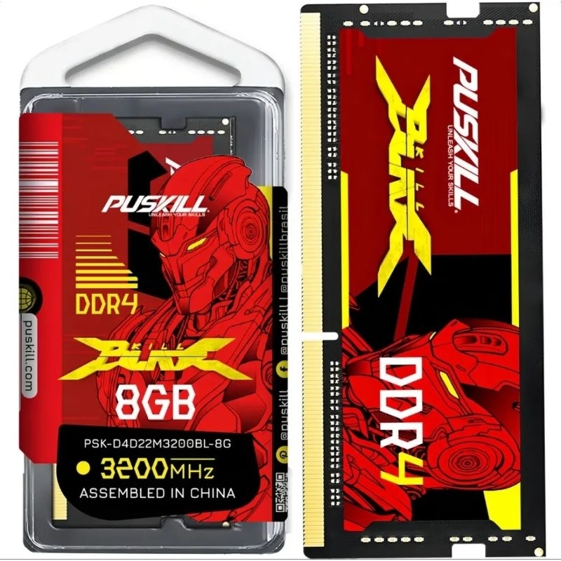 Memória RAM Notebook DDR4 8GB 3200MHz Puskill Killblade
