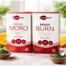 Kit Redux Moro (sem cafeína) + Redux Burn (com cafeína) Qualy Nutri - 60 caps cada com Laranja Moro