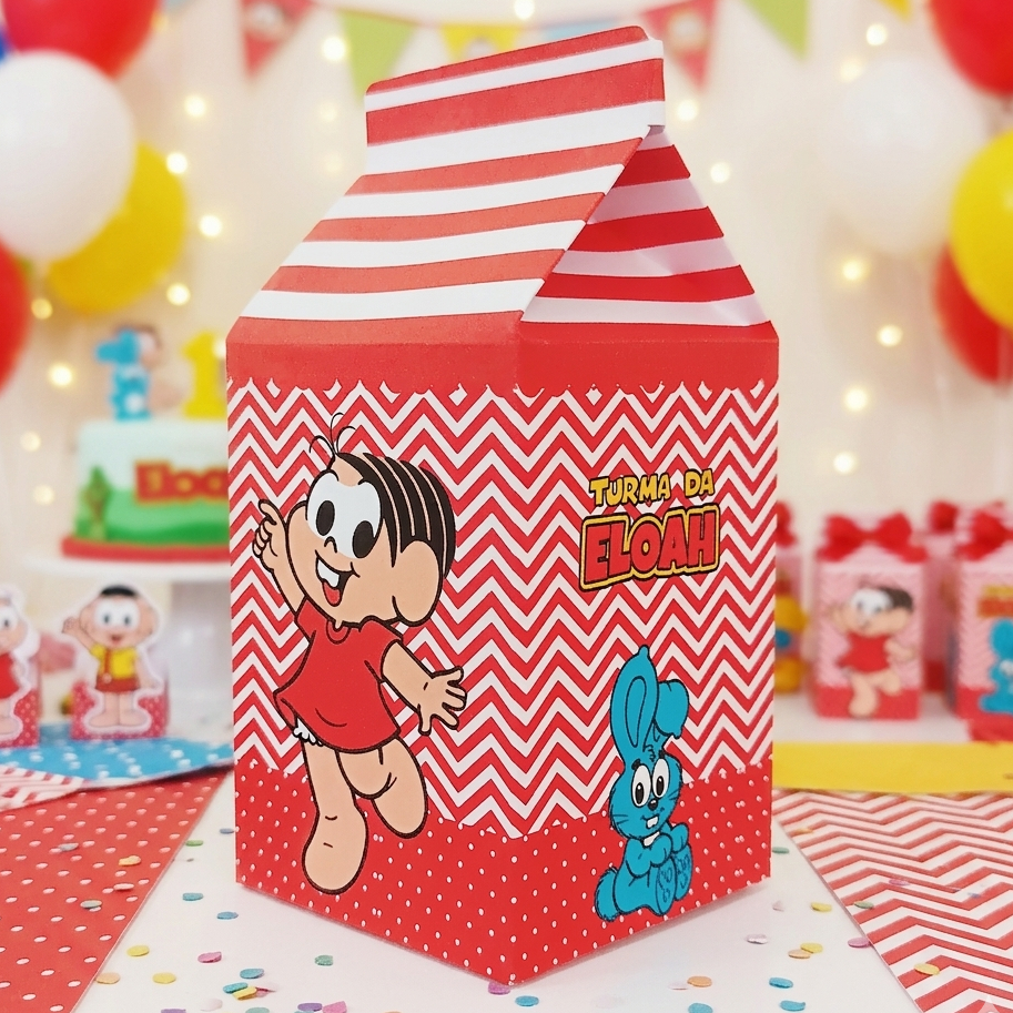 ENVIO RÁPIDO - Caixinhas Milk Personalizada Turma da Mônica - Lembrancinha Aniversário Festa