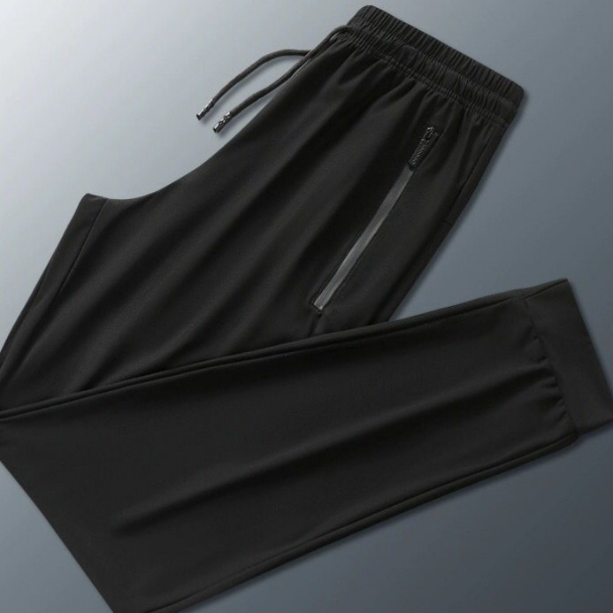 Calça Jogger Preta Masculina Dry Fit Com Fitas Esportiva