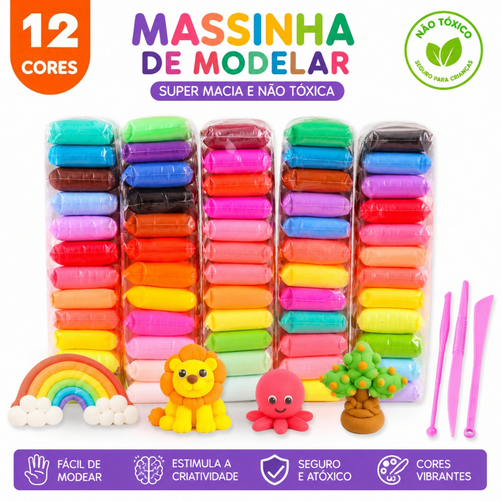 12 Massinhas Pula Pula Sortidas Pacote Cores Coloridas Infantil Brinquedo Macio 660