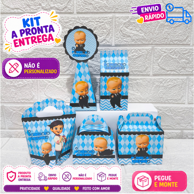 KIT FESTA O PODEROSO CHEFINHO LEMBRANCINHAS KIT CAIXA ANIVERSÁRIO FESTA INFANTIL   - PEGUE E MONTE-  À PRONTA ENTREGA