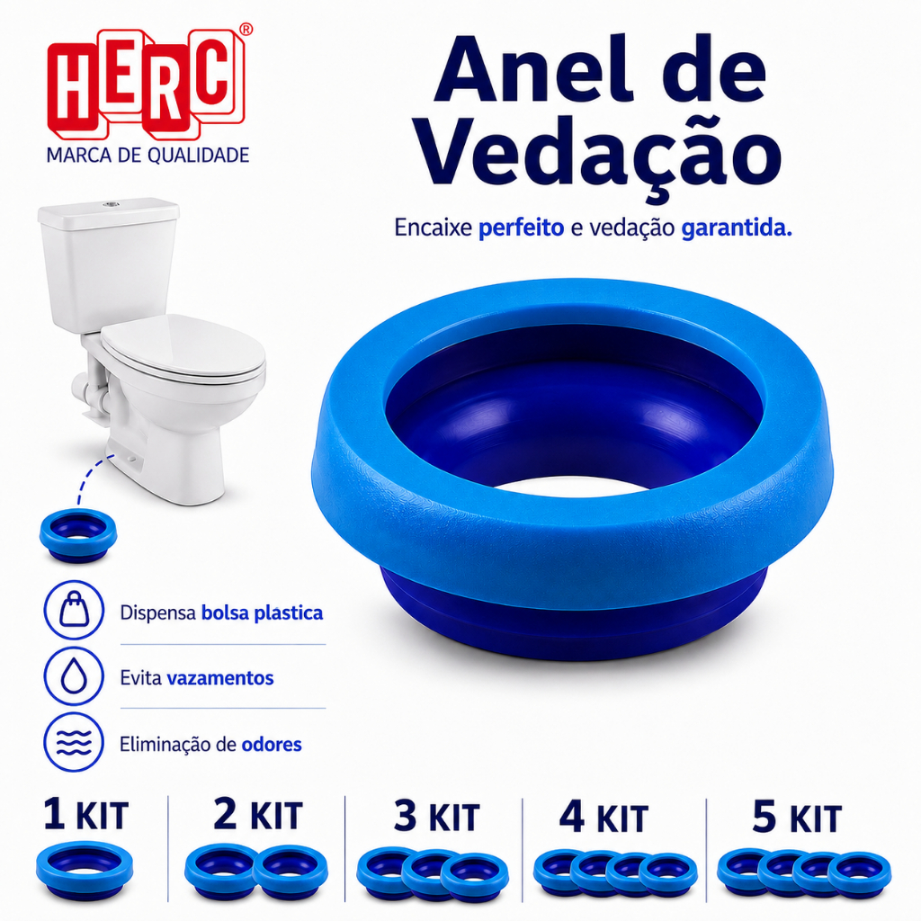Anel De Vedação Vaso Sanitário Com Guia Kit 1/2/3/4/5 UN Anéis Vedação para Vaso Anel de Vaso C/Guia