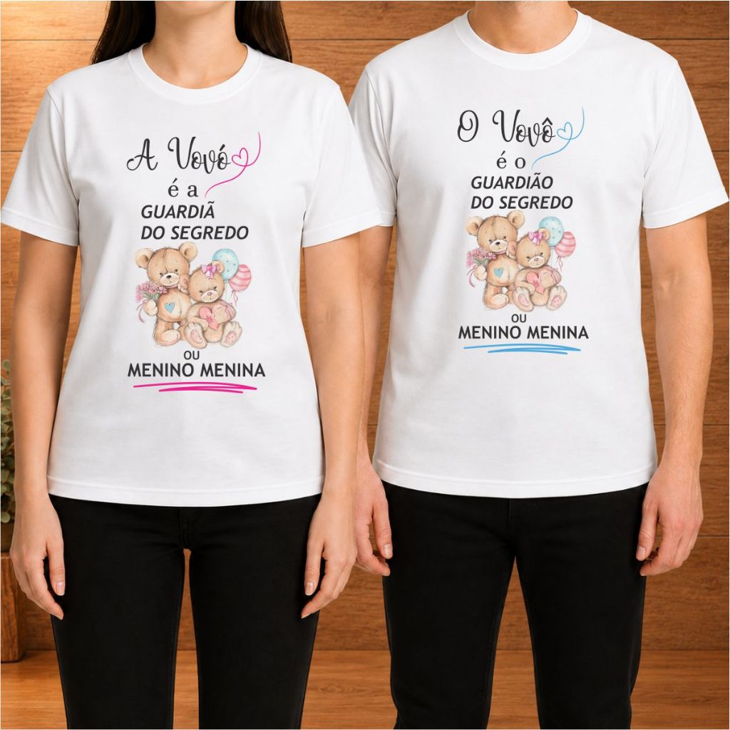 2 Camisas - O Vovô A Vovó Guardiões do Segredo ursinhos aquarela