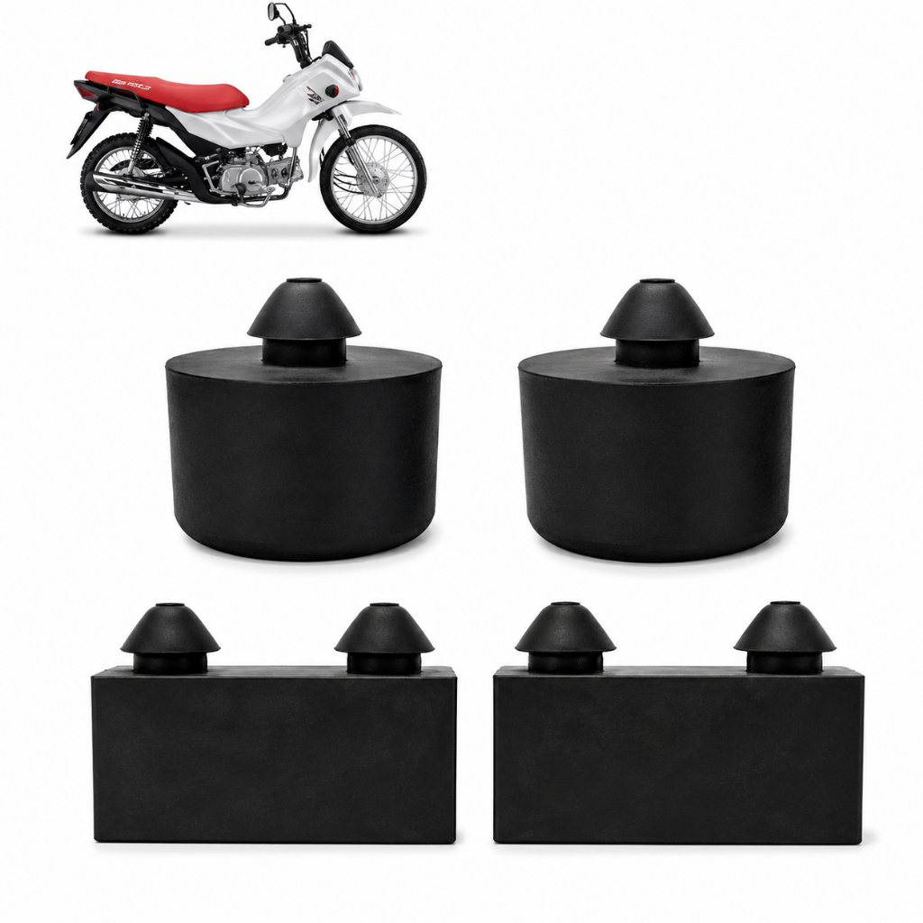 Kit Coxim Borracha Banco Honda Pop 100 Pop 110i Calço Anti Vibração