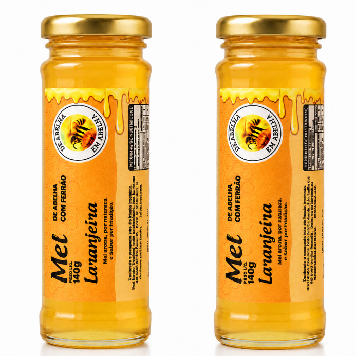 Mel Florada Laranjeira 140g Ouro Líquido 2un De Abelha em Abelha