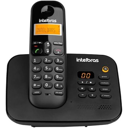 Telefone Sem Fio Digital Com Secretária Eletrônica TS 3130 Preto Intelbras